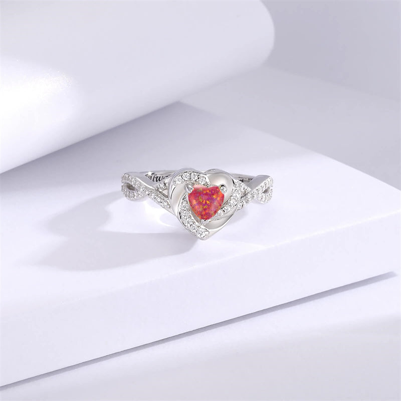 Sterling Silver Heart Urn Ring for Ashes Engraved With Always in My Heart