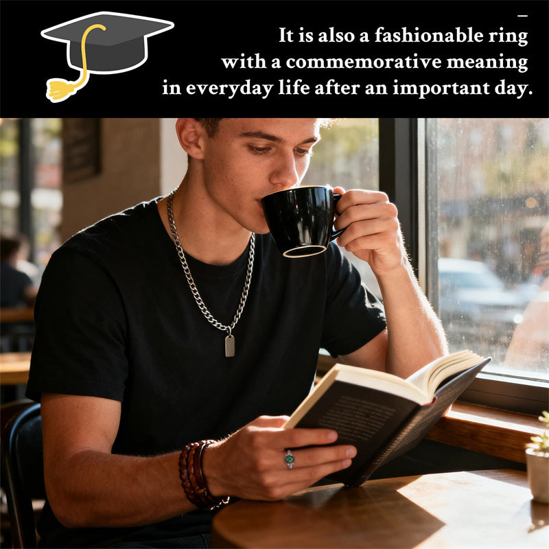 Sterling Silver Personalized Engraved Class Ring Graduation Ring