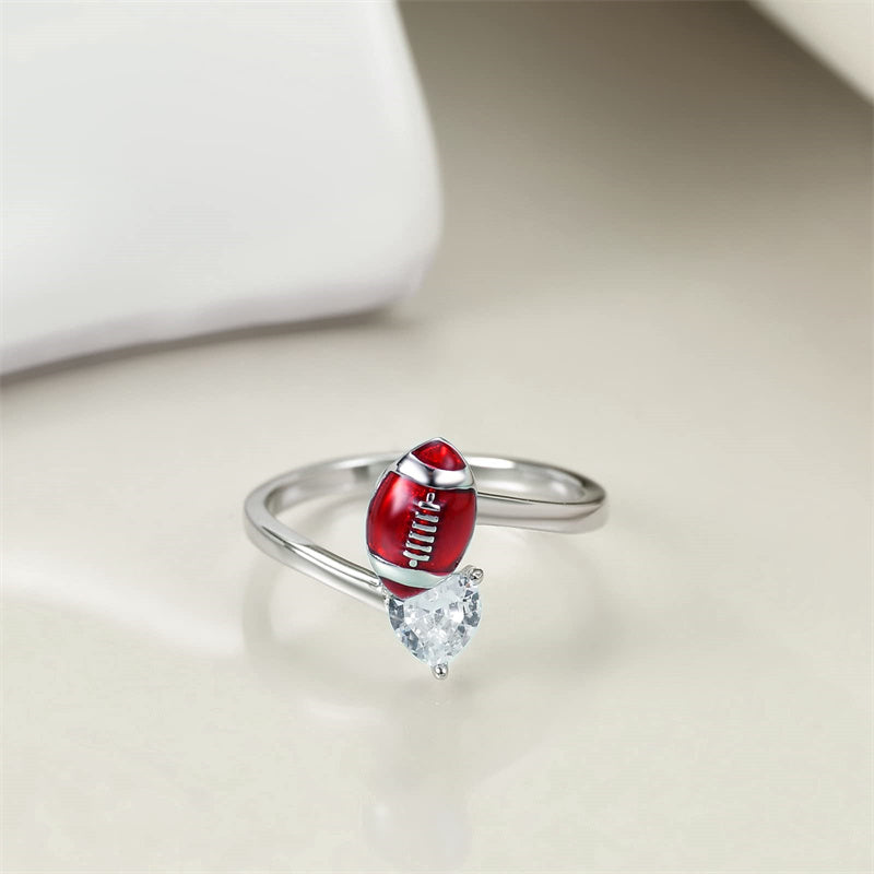 Sterling Silver Baseball Football Volleyball Spinner Ring