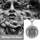 Sterling Silver Medusa Triple Moon Goddess Athena Pendant Necklace for Women