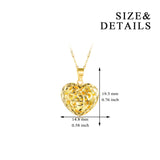 18K Gold Heart Pendant Necklace