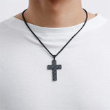 Stainless Steel Personalized Engraved American Flag Cross Pendant Necklace