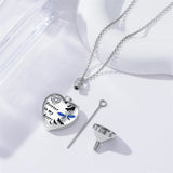 Sterling Silver Cubic Zirconia Dragonfly Heart Urn Necklaces for Ashes