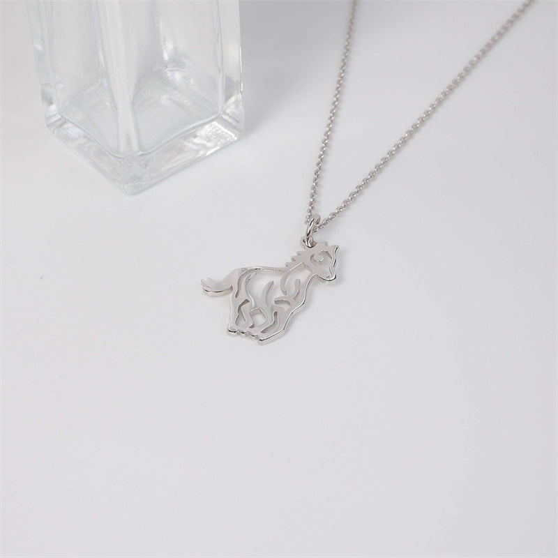 Sterling Silver Horse and Girl Pendant Necklace