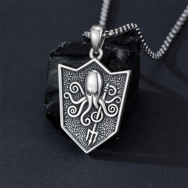 Sterling Silver  Eagle Elephant Fox Octopus Trident  Pig Raven Scorpion Pendant Necklace