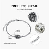 Sterling Silver 12-Month Birth Flower Urn Bracelet for Ashes