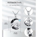 Sterling Silver Mama Bear with Cubs Pendant Necklace