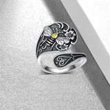 Sterling Silver Hummingbird Butterfly Bee Red Cardinal Pink Flamingo Adjustable Spoon Ring