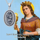 Sterling Silver St Anthony Francis Joseph Peregrine Raphael Sebastian Medal  Protection Pendant Necklace