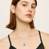 Sterling Silver Turquoise Hummingbird &Rose Urn Necklace for Ashes