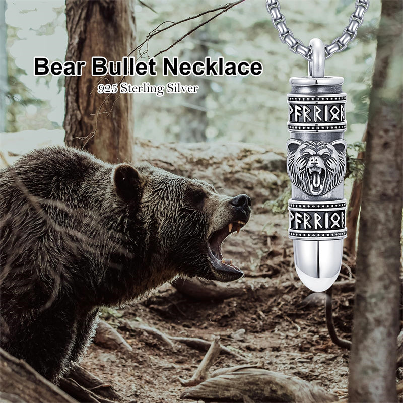 Sterling Silver Bear Lion Eagle Compass Tree of Life Bullet Urn Necklaces for Ashes