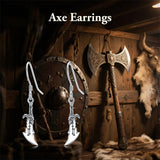 Sterling Silver Medieval Sword Dangle Cross Knives  Ankh Drop Earrings