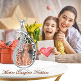 Sterling Silver TearDangle Mother Daughter Pendant Necklace Engraved With  I Love You forever