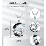 Sterling Silver Mama Bear with Cubs Pendant Necklace