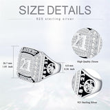 Sterling Silver Personalized Pattern High School College Class Ring Gift for Graduates
