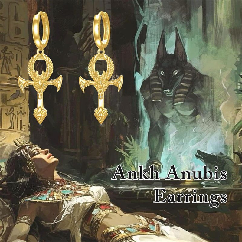 Sterling Silver Ankh Dangle Earrings