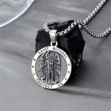 Sterling Silver Saint  Michael Christopher Sebastian Jude Gabriel Anthony Religious Pendant Necklace