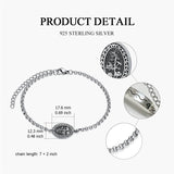 Sterling Silver 12-Month Birth Flower Urn Bracelet for Ashes