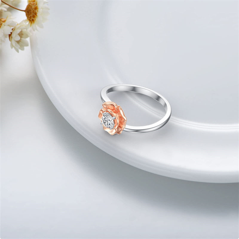 Sterling Silver Personalized Engraved Moissanite Engagement Wedding Anniversary Ring
