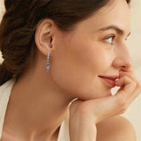 Sterling Silver Medieval Sword Dangle Cross Knives  Ankh Drop Earrings