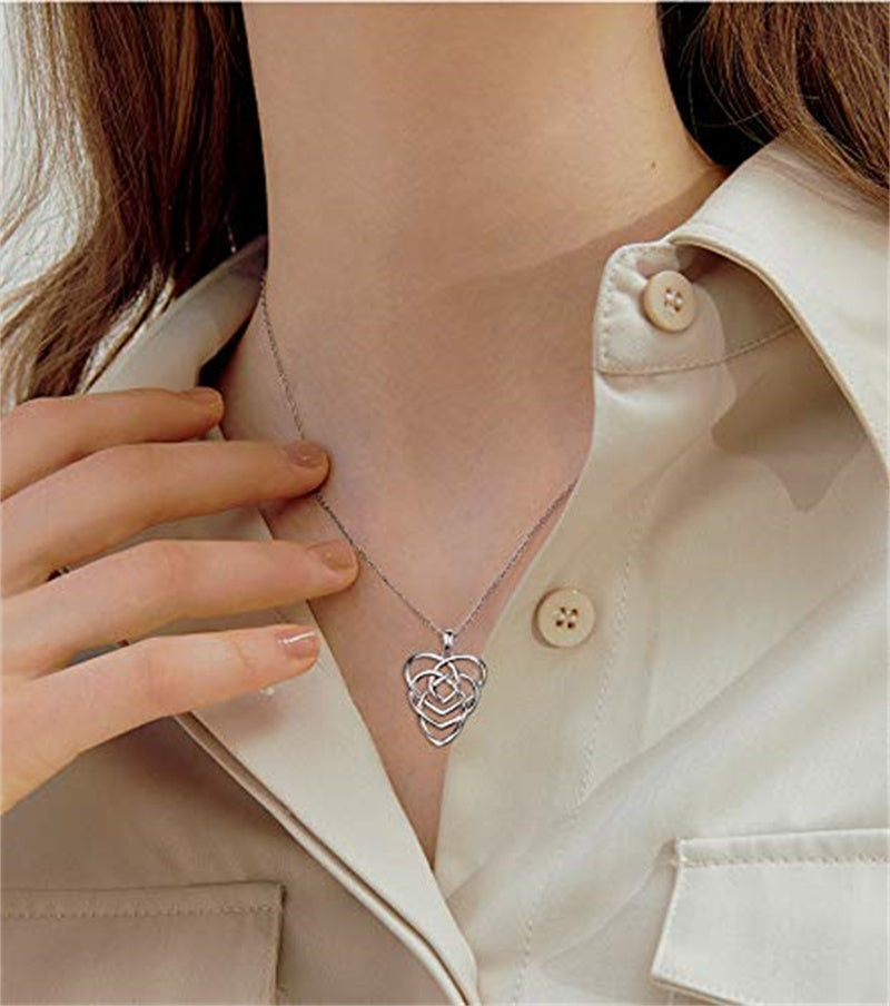 Sterling Silver Celtic Knot Mother and Child Pendant Necklace