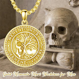 Sterling Silver Memento Mori Gothic Skull Amulet Pendant Necklace for Men