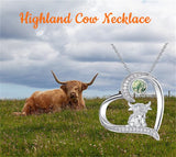 Sterling Silver Highland Cow Pendant Necklace