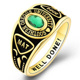 Sterling Silver Personalized Birthstone Engraved Class Rings for Women Graduation Gift
