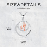 Sterling Silver Father-Daughter Pendant Necklace Engraved with Love You