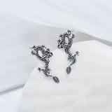 Sterling Silver Dragon Dangle Earrings