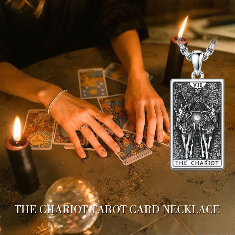 Sterling Silve Sun Moon Star Strength Lovers Death Devil Fool Tarot Card Pendant Necklace