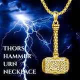 Sterling Silver Thors Hammer Urn Necklace for Ashes