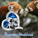 Sterling Silver Raccoon Pendant Necklace