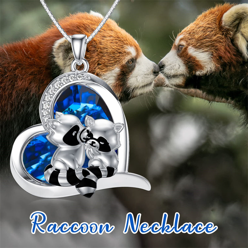 Sterling Silver Raccoon Pendant Necklace