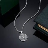 Sterling Silver Aztec Lion Cross Pendant Necklace