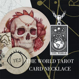 Sterling Silve Sun Moon Star Strength Lovers Death Devil Fool Tarot Card Pendant Necklace