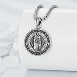Sterling Silver Saint Gabriel,Saint Jude,Saint Benedict,Saint Patrick ,Saint Peregrine Pendant Necklace