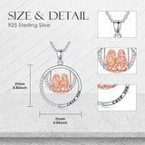 Sterling Silver Sister Pendant Necklace Engraved with Love You