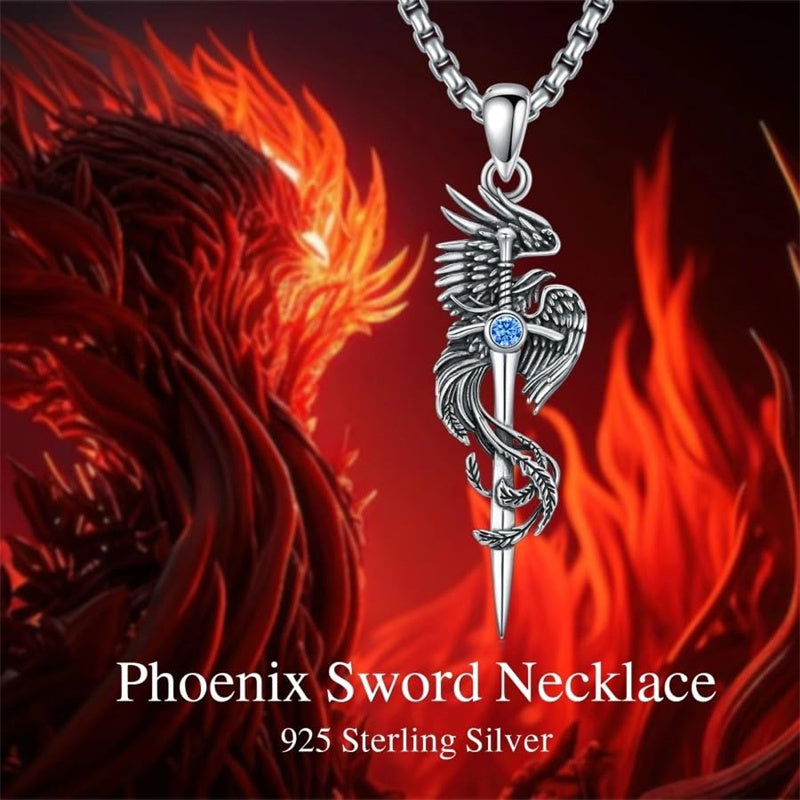 Sterling Silver Phoenix Pendant Necklace
