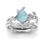 Sterling Silver 10K 14K 18K Gold 1ct Pear Shaped Gemstone Gemstone Engagement Ring Wedding Ring Sets