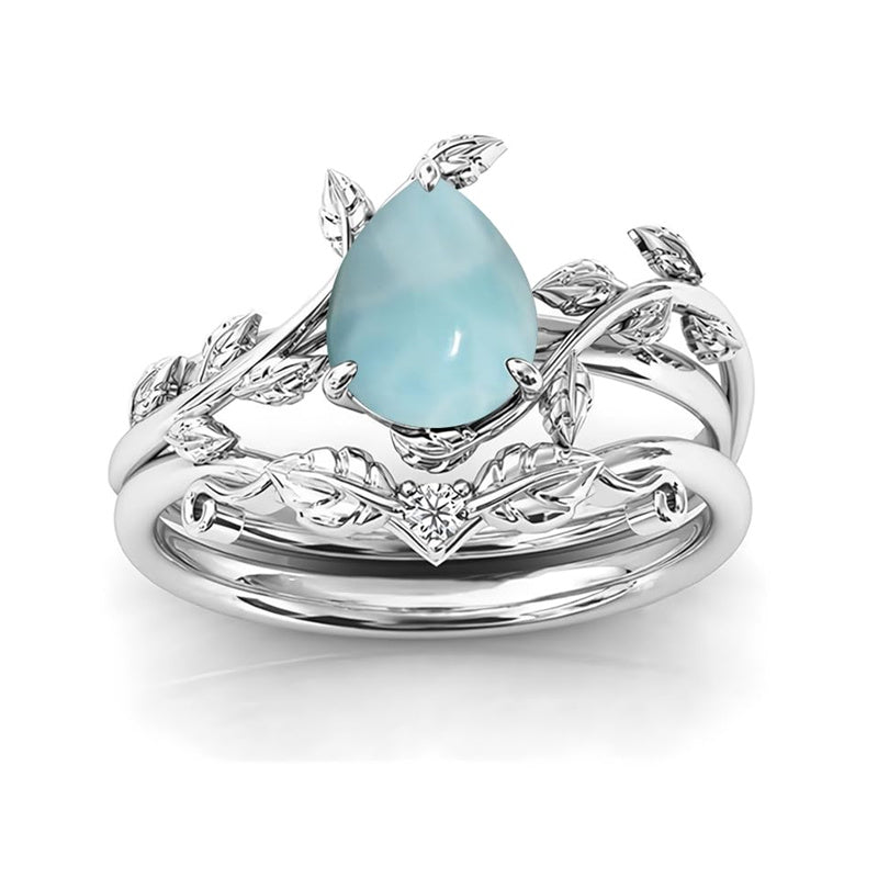 Sterling Silver 10K 14K 18K Gold 1ct Pear Shaped Gemstone Gemstone Engagement Ring Wedding Ring Sets