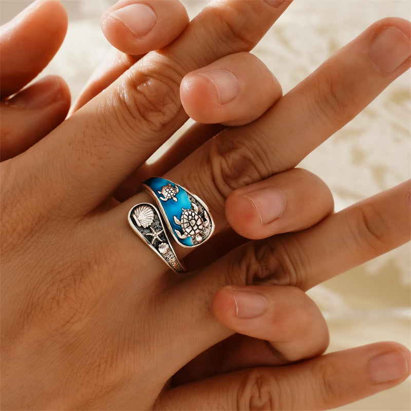 Sterling Silver Oxidized Dragonfly Butterfly Hummingbird Sea Turtle Anchor Cross Tree of Life Sunflower Spoon Ring