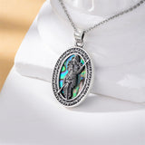 Sterling Silver Medusa Triple Moon Goddess Athena Pendant Necklace for Women