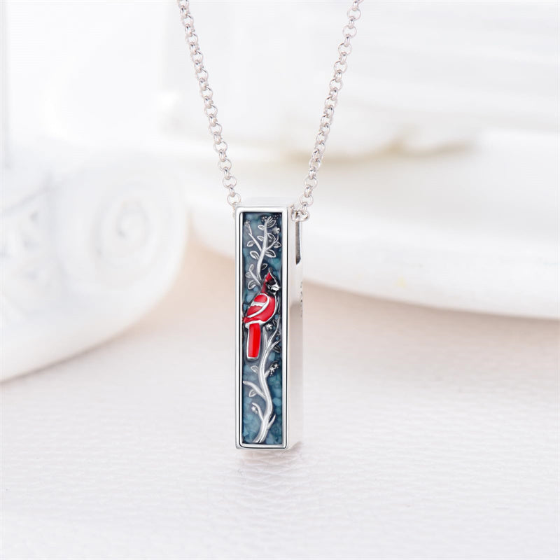 Sterling Silver 3D Bar Turquoise Tree of Life Urn Necklace for Ashes