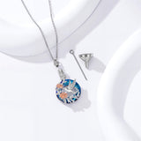 Sterling Silver Crystal Hummingbird Urn Necklace for Ashes