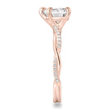 Sterling Silver Heart Shaped Moissanite Engagement Wedding Ring