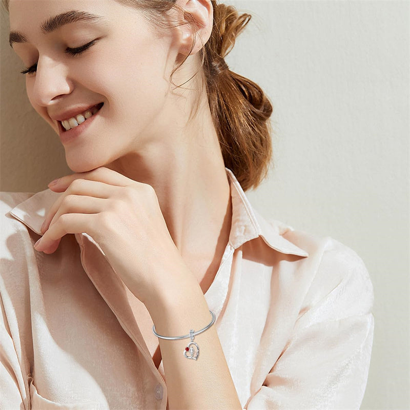 Sterling Silver Father Daughter Mother Daughter Charm Beads