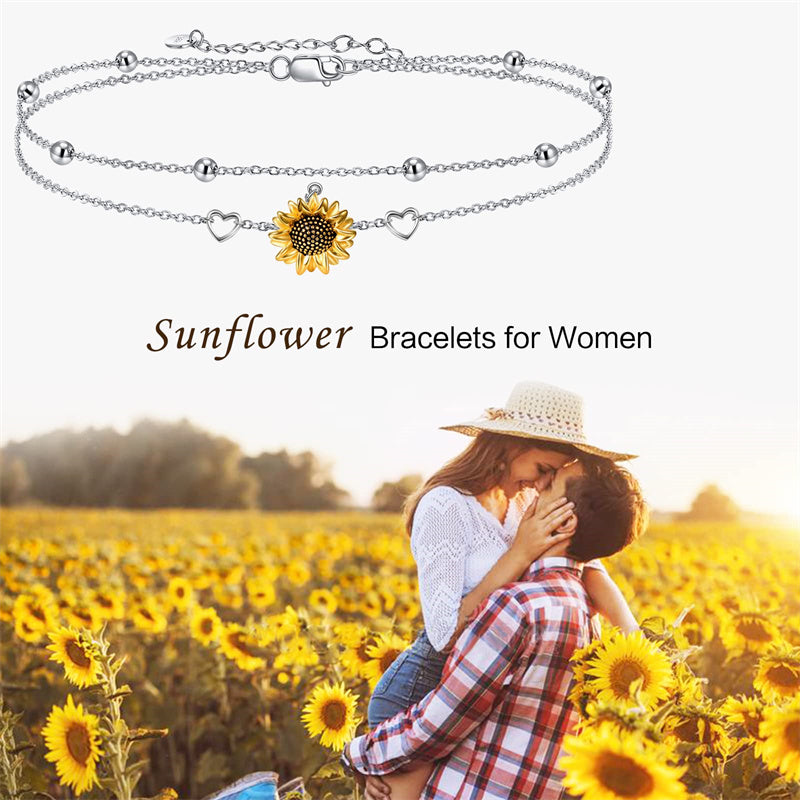 Sterling Silver Sunflower Bracelet