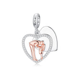 Sterling Silver Personalized Engraved Father-Daughter Charm Beads