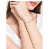 Sterling Silver Birthstone Infinity Multi-layered Anklet